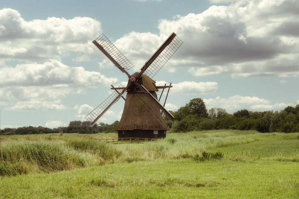 Eine Wasserschöpfmühle
